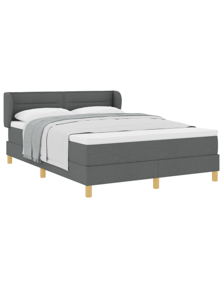 Letto Box Spring con Materasso vitaXL Grigio Scuro 140x190 cm Tessuto