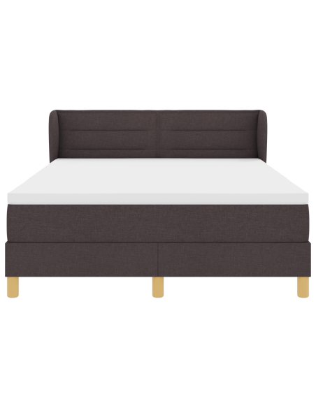 letto a molle box con materasso marrone scuro 140x190 cm tessuto