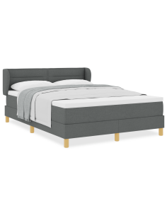 Letto a molle con materasso Grigio scuro 140 x 200 cm Tessuto 2