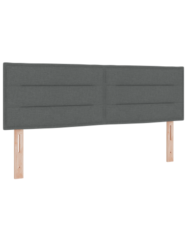 Letto a molle con materasso Grigio scuro 140 x 200 cm Tessuto