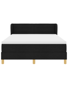 Letto a molle con materasso Nero 140 x 200 cm Tessuto 2