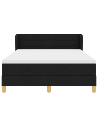 Letto a molle con materasso Nero 140 x 200 cm Tessuto