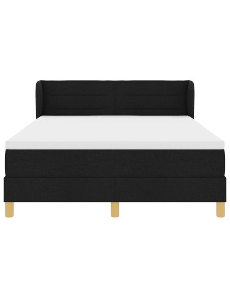 Letto a molle con materasso Nero 140 x 200 cm Tessuto