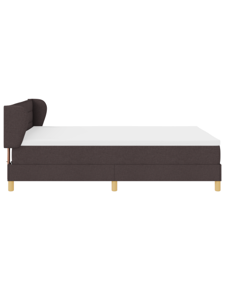 Letto a box spring con materasso Marrone Scuro 140x200 cm Tessuto