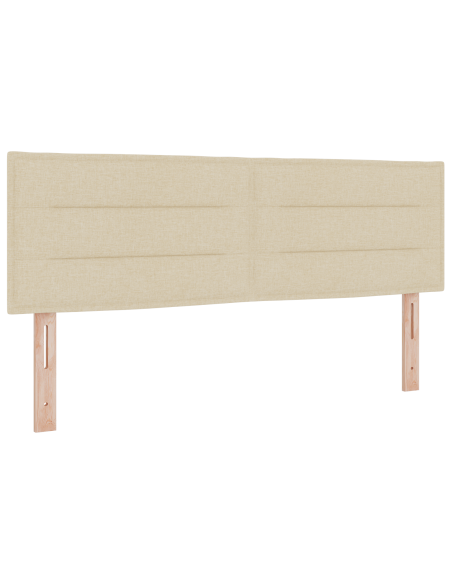 Letto Box Spring con Materasso Crema 140x200 cm Tessuto