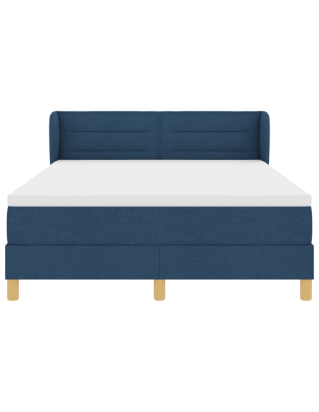 Letto a Molle Blu con Materasso – 140x200 cm Tessuto