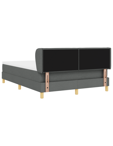 Letto a Molla Box con Materasso Grigio Scuro 160x200 cm Tessuto
