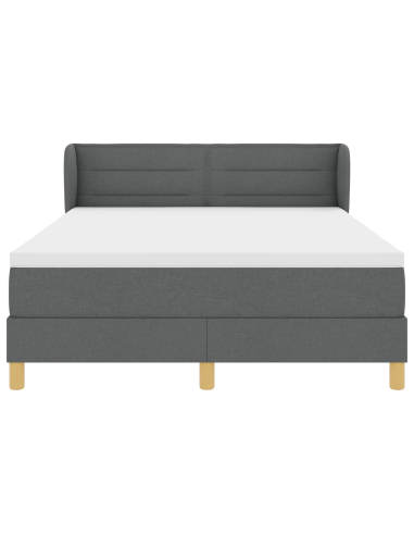 Letto a molle con materasso Grigio scuro 160 x 200 cm Tessuto