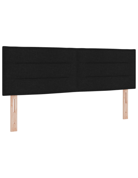 Letto con Rete a Molle e Materasso - Nero, 160x200 cm, Tessuto