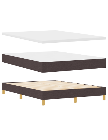 Letto a molle con materasso Marrone Scuro 160 x 200 cm Tessuto