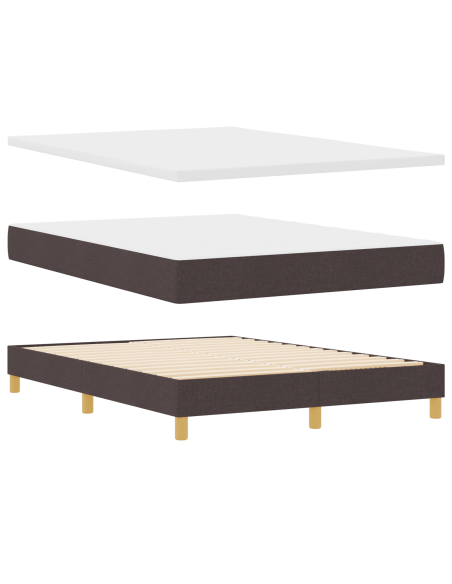 Letto a Box con Materasso Marrone Scuro 160x200 cm Tessuto