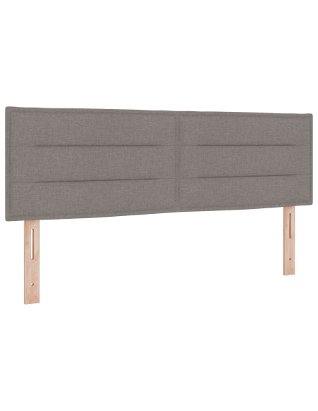 Letto Box Spring con Materasso in Tortora, 160x200 cm, Tessuto