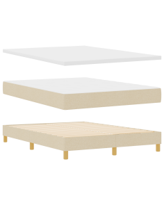 Letto a molle con materasso Crema 160 x 200 cm Tessuto 2