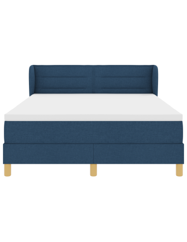 Letto a molle con materasso Blu 160 x 200 cm Tessuto