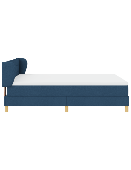 Letto a molle con materasso Blu 160 x 200 cm Tessuto