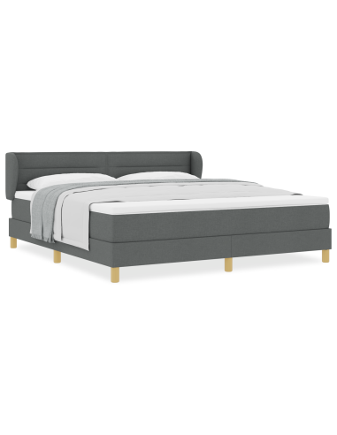Letto a molle con materasso Grigio scuro 180 x 200 cm Tessuto