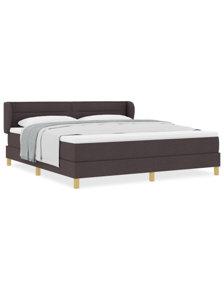 Letto Box Spring con Materasso in Marrone Scuro, 180x200 cm, Tessuto