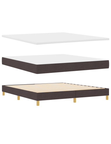 Letto a molle con materasso Marrone Scuro 180 x 200 cm Tessuto