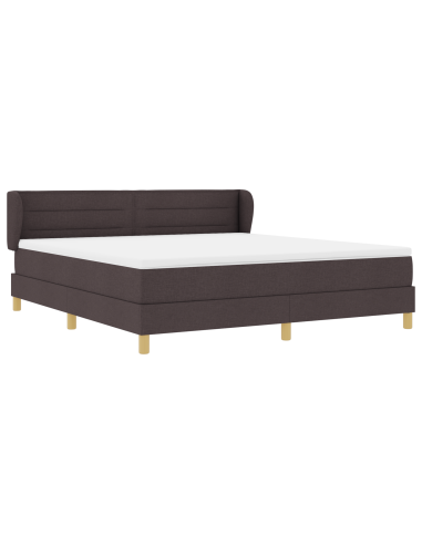 Letto a molle con materasso Marrone Scuro 180 x 200 cm Tessuto