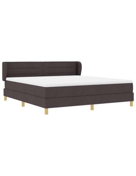 Letto a molle con materasso Marrone Scuro 180 x 200 cm Tessuto