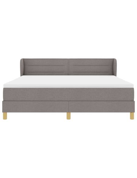 Box Spring Bed con Materasso Tortora 180x200 cm Tessuto