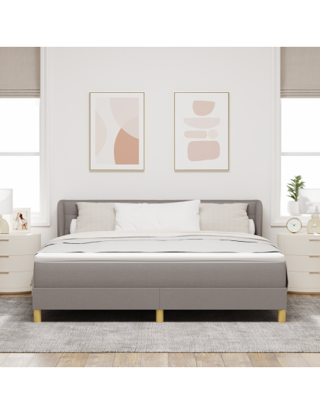 Box Spring Bed con Materasso Tortora 180x200 cm Tessuto