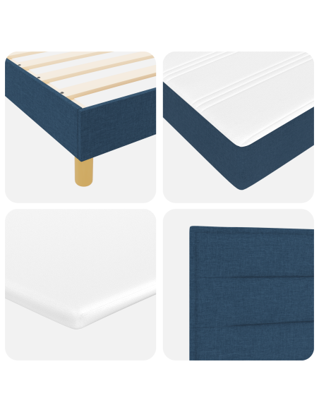 Letto a Contenitore con Materasso in Blu, 180x200 cm in Tessuto