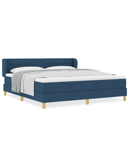 Letto a Contenitore con Materasso in Blu, 180x200 cm in Tessuto
