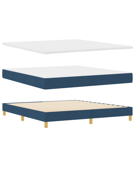 Letto a Contenitore con Materasso in Blu, 180x200 cm in Tessuto