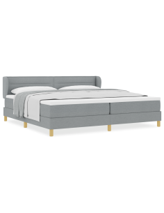 Letto a molle con materasso Grigio chiaro 200 x 200 cm Tessuto 2