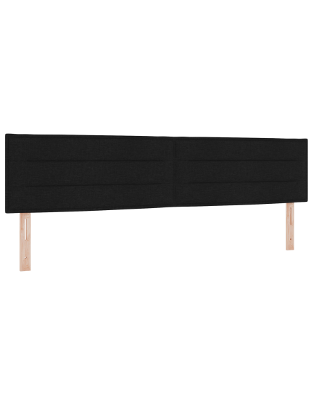Letto Box Spring con Materasso Nero 200x200 cm Tessuto
