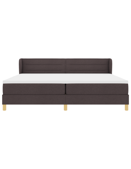 Letto con Materasso - Marrone Scuro - 200x200 cm - Tessuto
