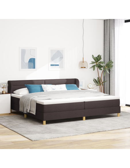 Letto con Materasso - Marrone Scuro - 200x200 cm - Tessuto