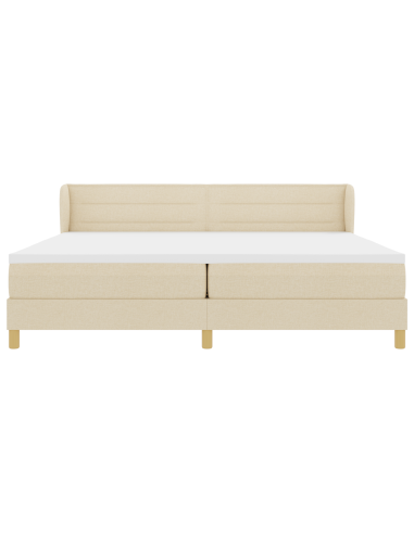 Letto a molle con materasso Crema 200 x 200 cm Tessuto