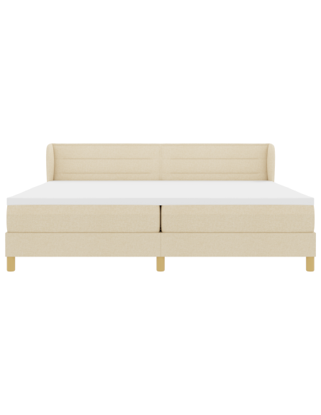 Letto Box Spring con Materasso Crema 200x200 cm Tessuto