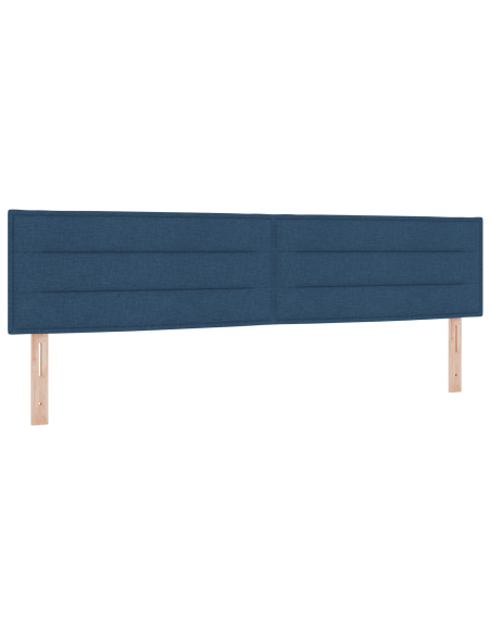 Letto con Box Spring e Materasso Blu 200x200 cm Tessuto