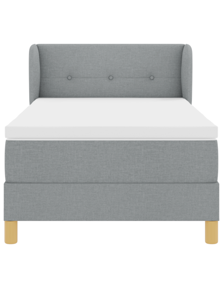 Letto con Box Spring e Materasso  - Grigio chiaro, 80x200 cm, Tessuto