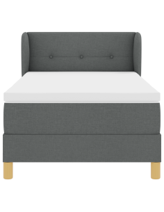Letto a molle con materasso Grigio scuro 80 x 200 cm Tessuto 2