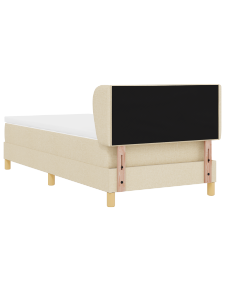 Letto Box Spring  con materasso - Crema - 80x200 cm - Tessuto