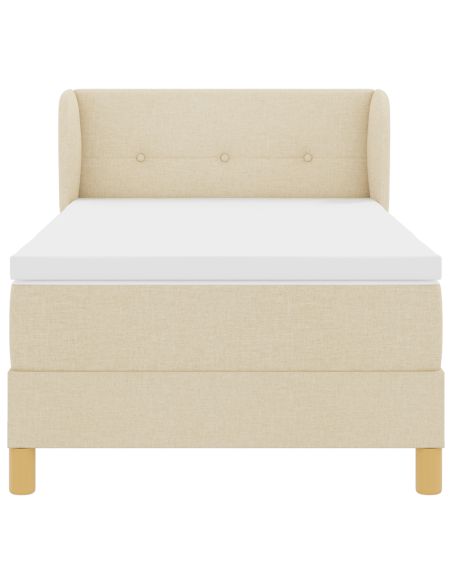 Letto Box Spring  con materasso - Crema - 80x200 cm - Tessuto