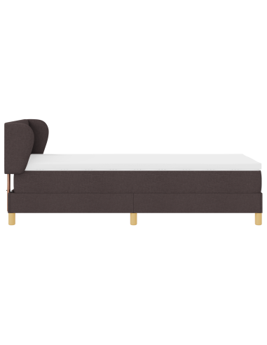 Letto a molle con materasso Marrone Scuro 90 x 190 cm Tessuto