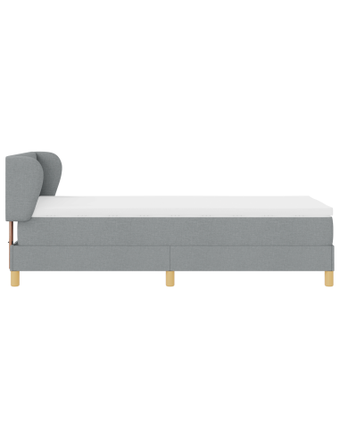 Letto a molle con materasso Grigio chiaro 100 x 200 cm Tessuto