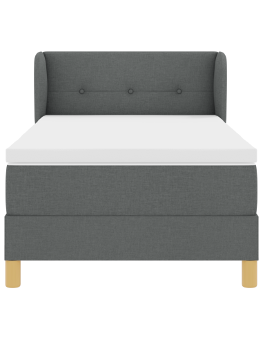 Letto a molle con materasso Grigio scuro 100 x 200 cm Tessuto
