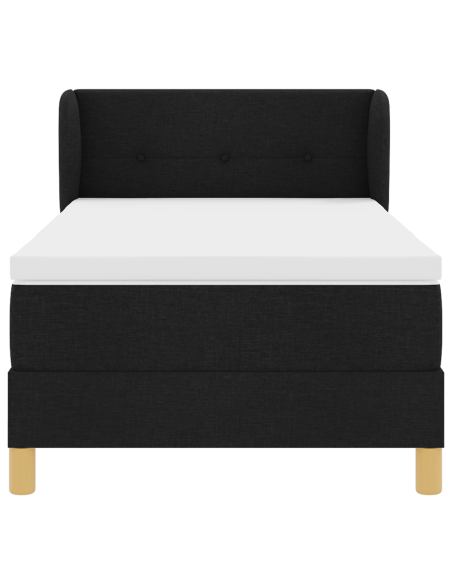 Letto con Materasso in Tessuto Nero 100x200 cm