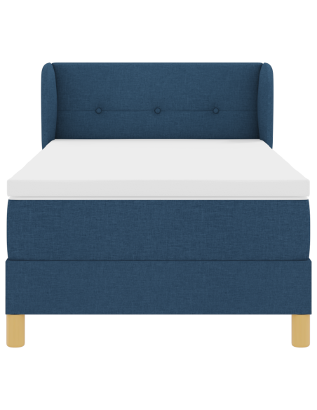lettino a box  con materasso blu, 100x200 cm in tessuto