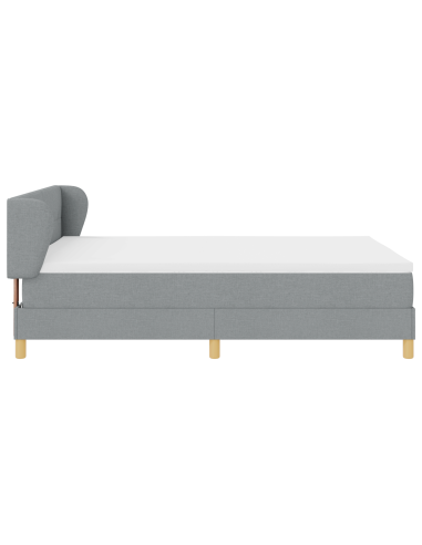 Letto a molle con materasso Grigio chiaro 140 x 190 cm Tessuto