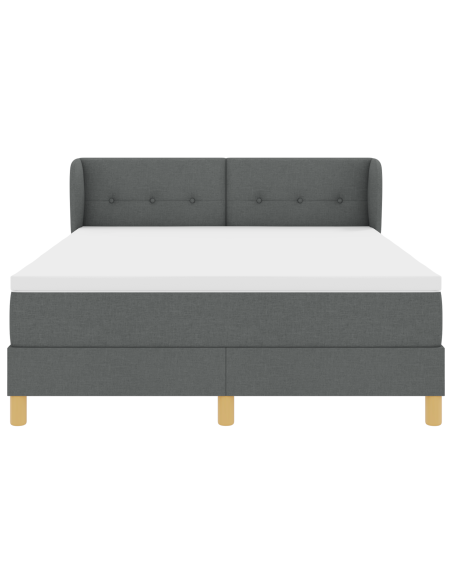 Letto a molle con materasso Grigio scuro 140 x 190 cm Tessuto