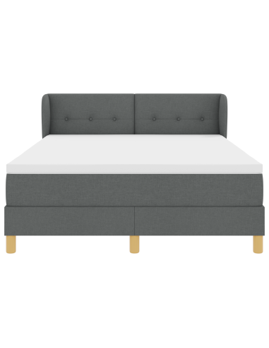 Letto a molle con materasso Grigio scuro 140 x 200 cm Tessuto