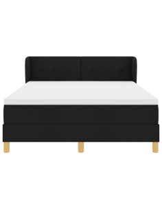 Letto a molle con materasso Nero 140 x 200 cm Tessuto 2