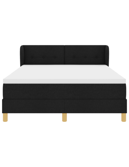 Letto a molle con materasso Nero 140 x 200 cm Tessuto